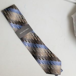 Brown, blue, tan tie, NWT, Van Heusen